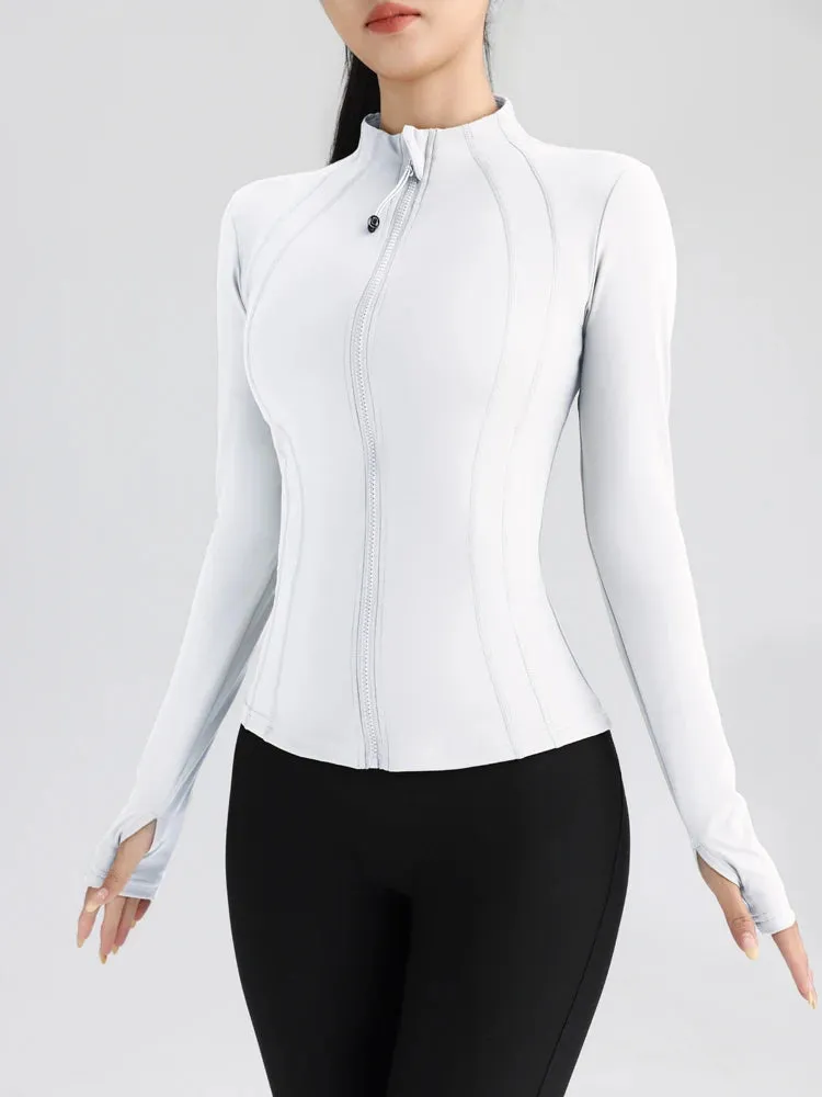 Ultimate Performance: Gym Women's Full Zip Yoga Jacket with Thumbholes