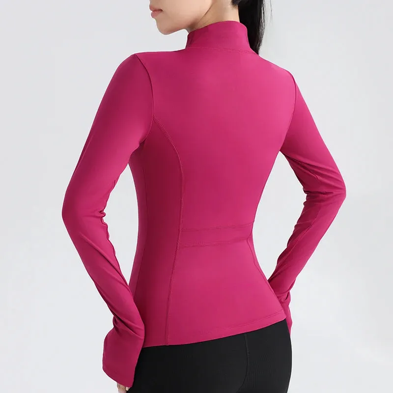 Ultimate Performance: Gym Women's Full Zip Yoga Jacket with Thumbholes