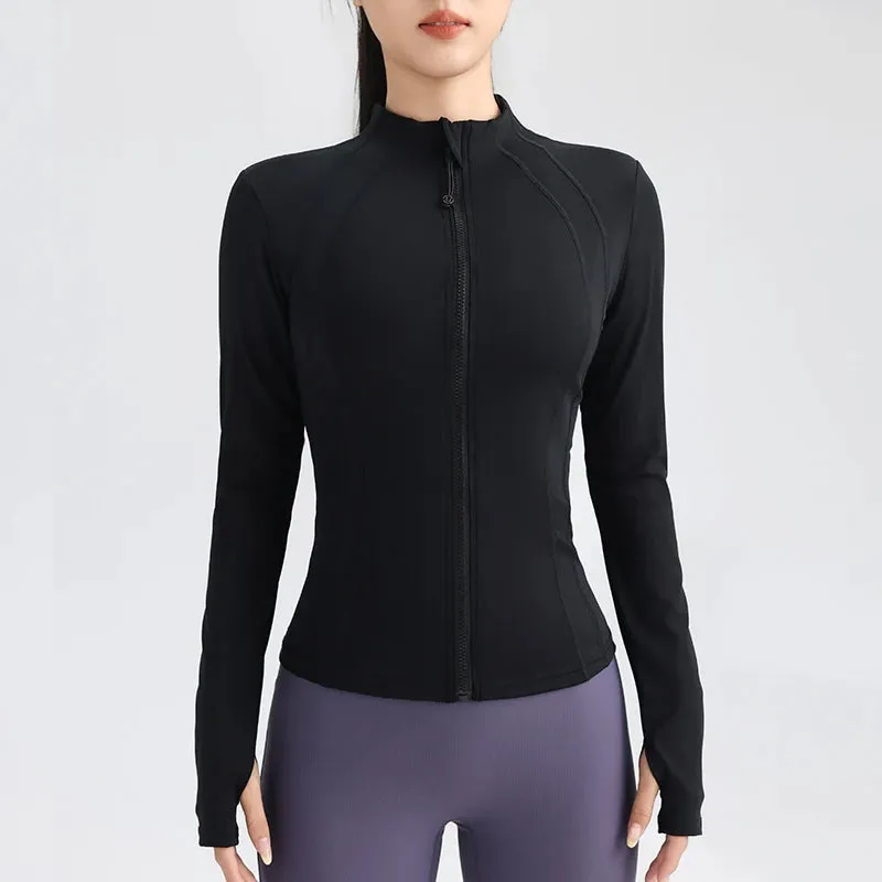 Ultimate Performance: Gym Women's Full Zip Yoga Jacket with Thumbholes