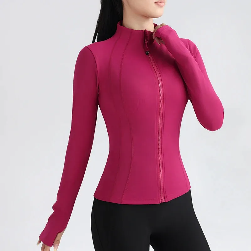 Ultimate Performance: Gym Women's Full Zip Yoga Jacket with Thumbholes