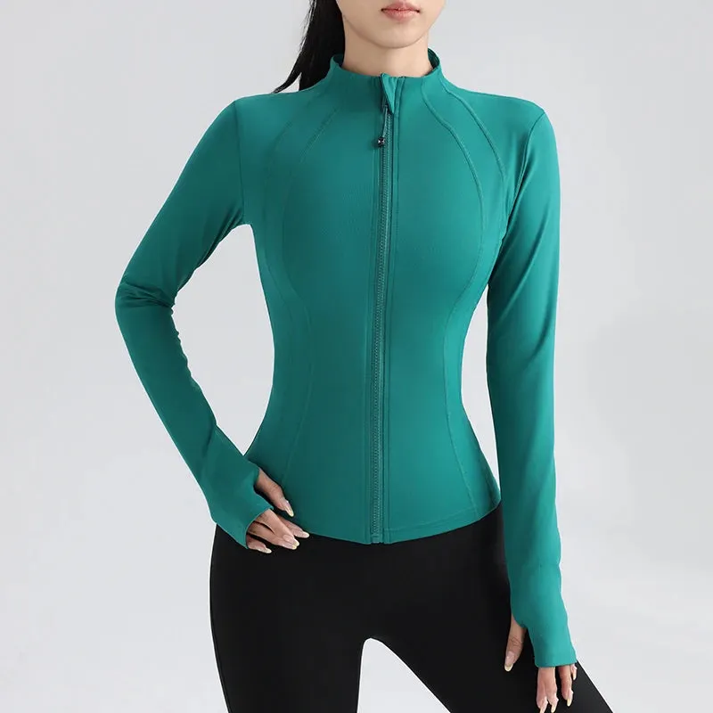 Ultimate Performance: Gym Women's Full Zip Yoga Jacket with Thumbholes