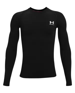 Under Armour Boys Heat Gear Armour Long Sleeve Top - Black
