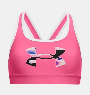 Under Armour Girls' UA Crossback Graphic Sports Bra