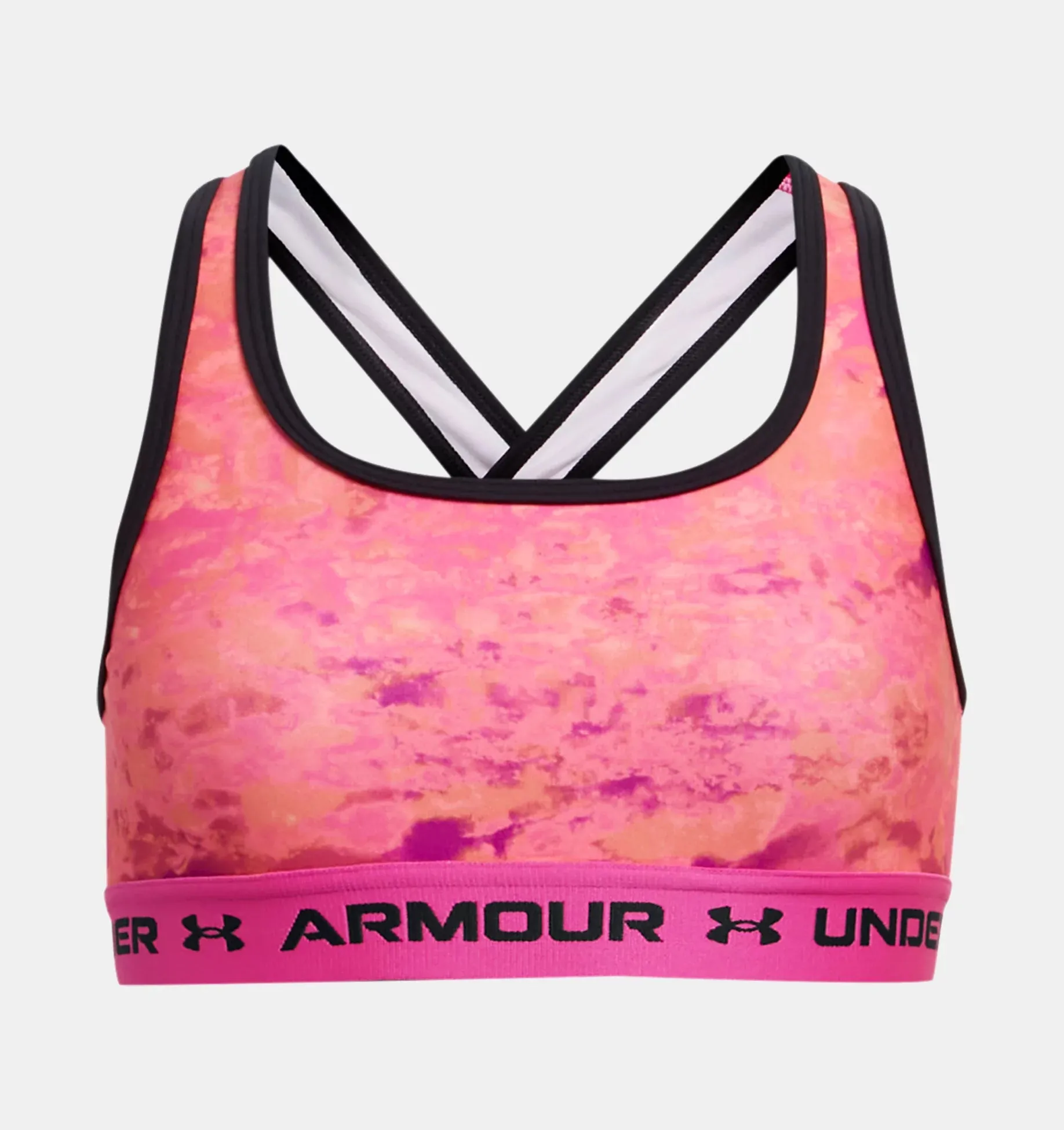 Under Armour Girls' UA Crossback Printed Sports Bra