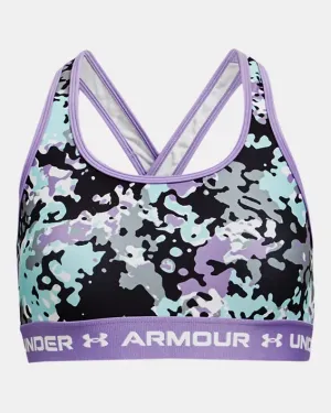 Under Armour Girls' UA Crossback Printed Sports Bra