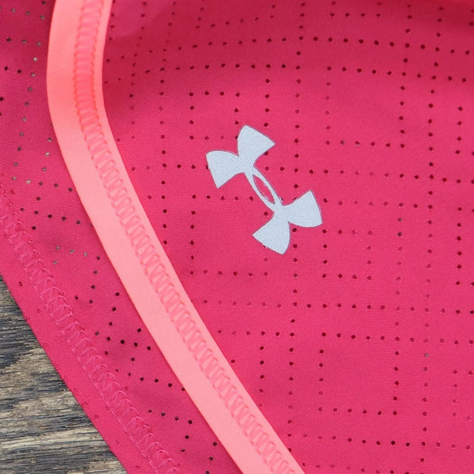 Under Armour Womens Fitted Running Shorts with Briefs Pink Multi M