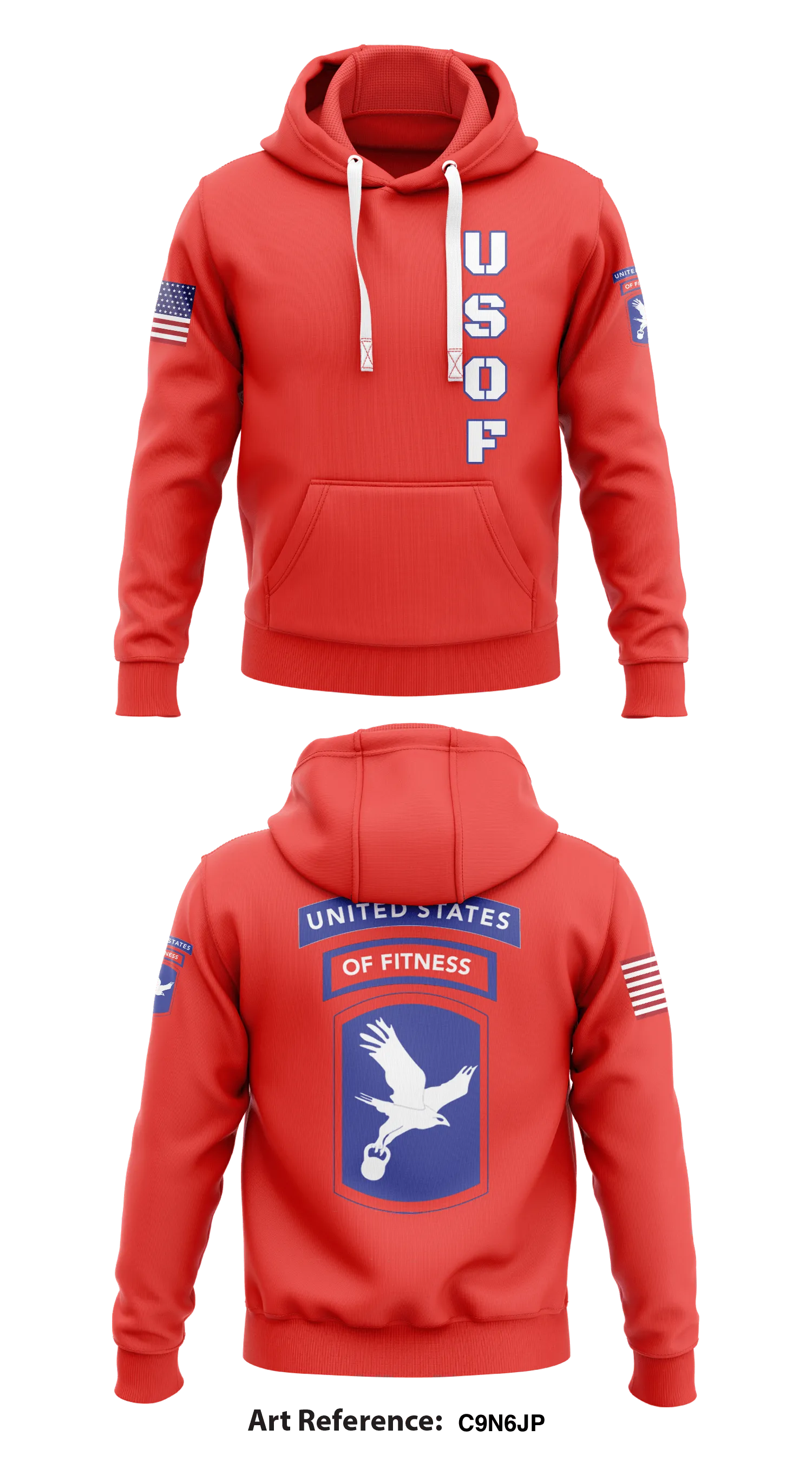 United States of Fitness Core Men's Hooded Performance Sweatshirt - C9n6JP