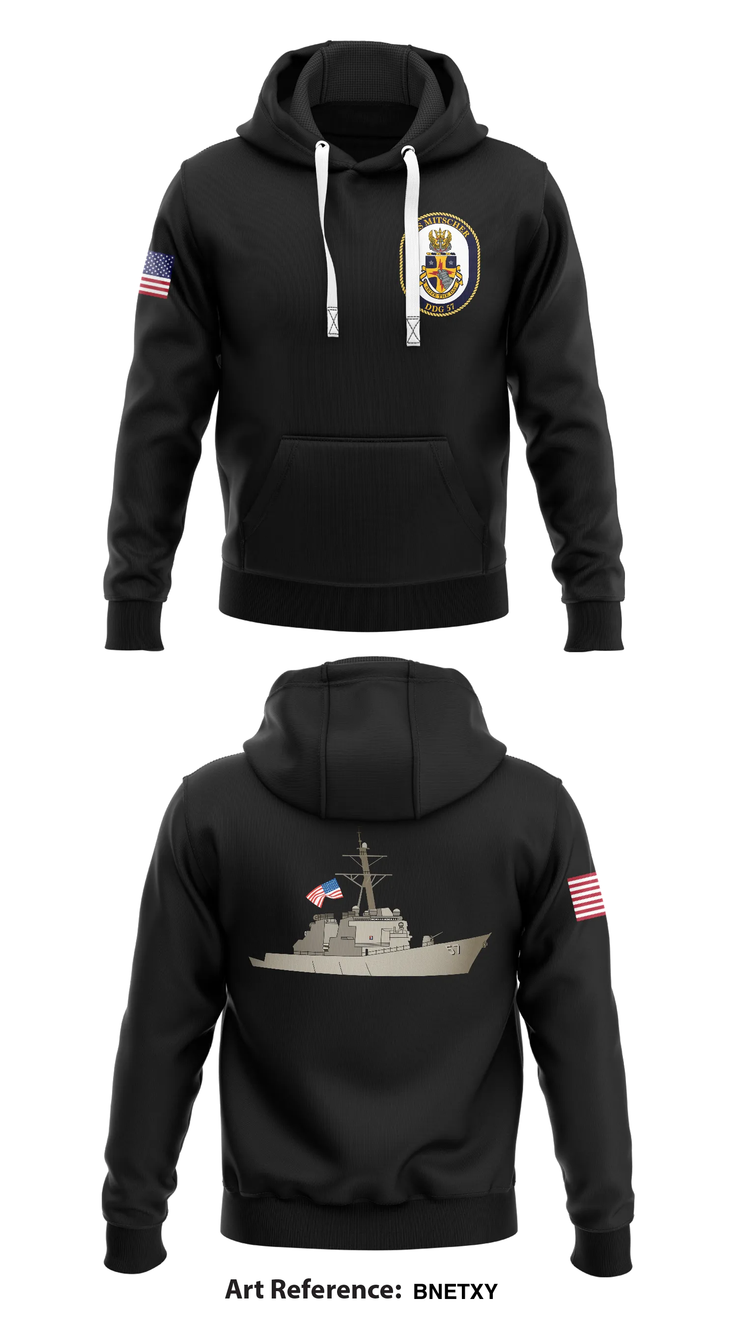 USS MITSCHER S-1 Store 1  Core Men's Hooded Performance Sweatshirt - BnETxy