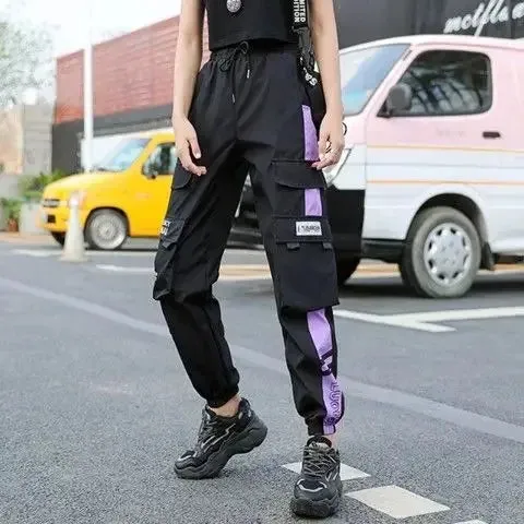 Valentina – Slimming Black Cargo Jogging Pants for Women