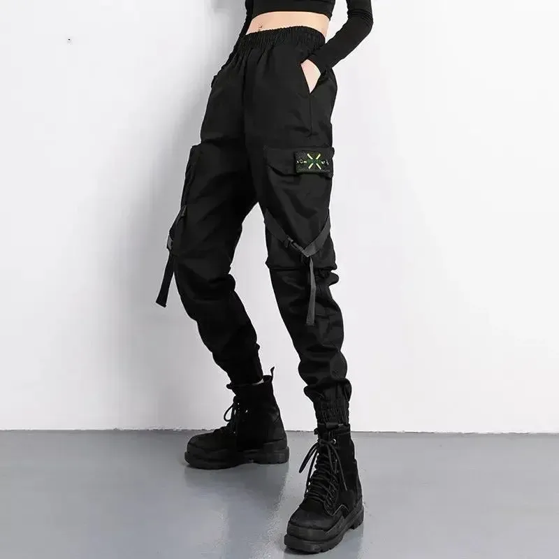Valentina – Slimming Black Cargo Jogging Pants for Women