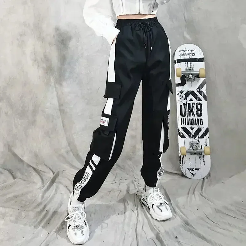 Valentina – Slimming Black Cargo Jogging Pants for Women