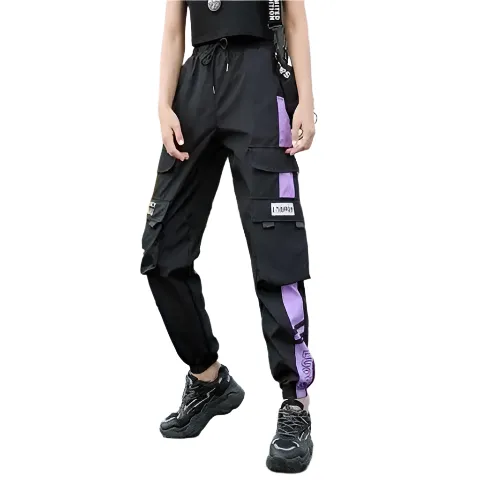 Valentina – Slimming Black Cargo Jogging Pants for Women