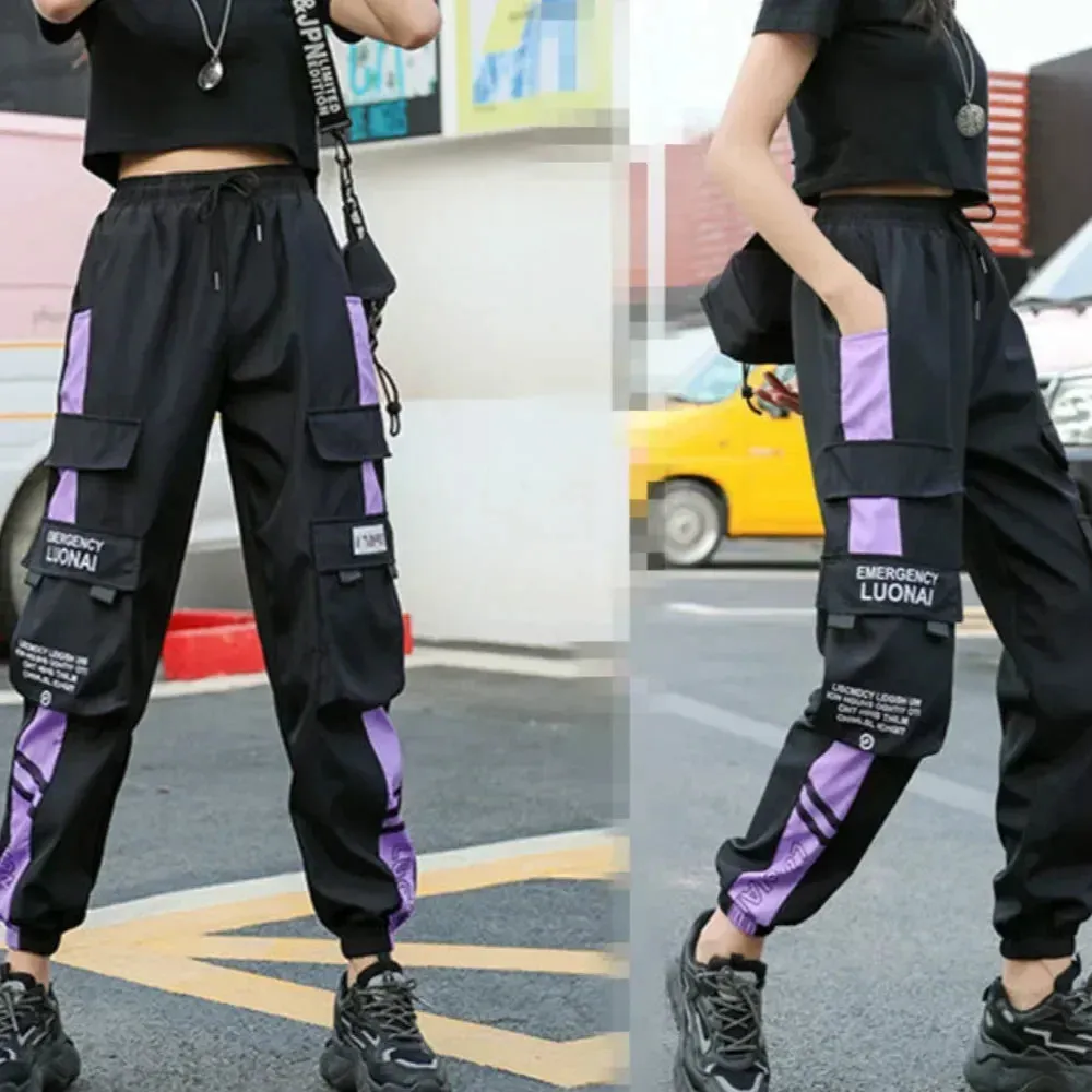 Valentina – Slimming Black Cargo Jogging Pants for Women