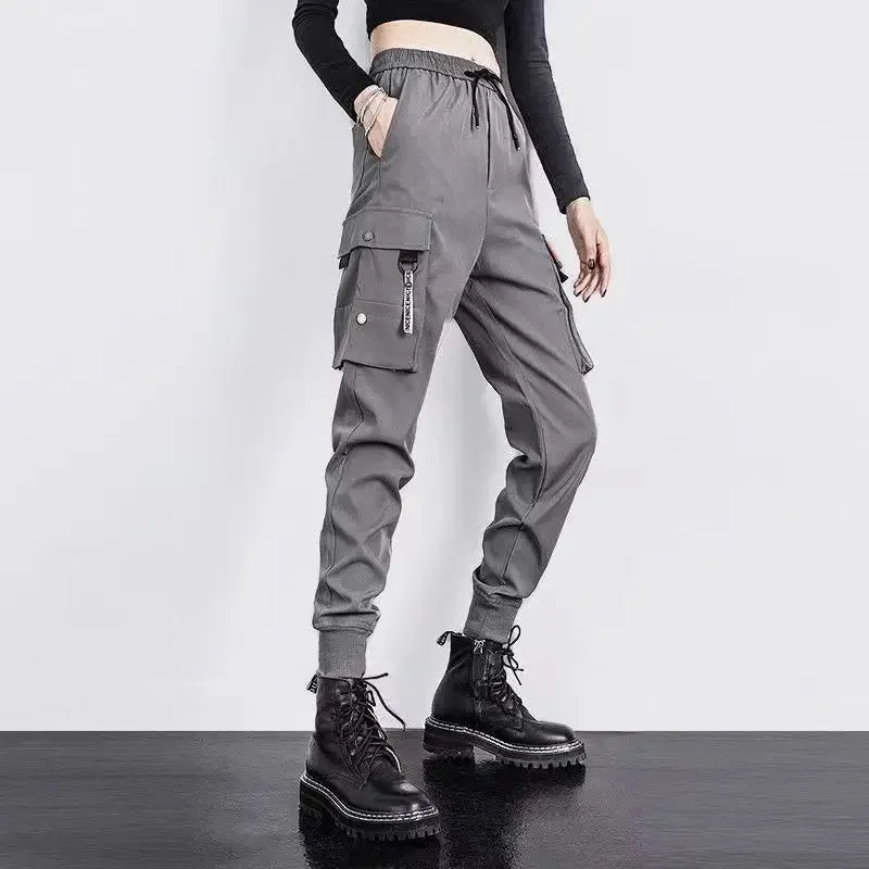 Valentina – Slimming Black Cargo Jogging Pants for Women