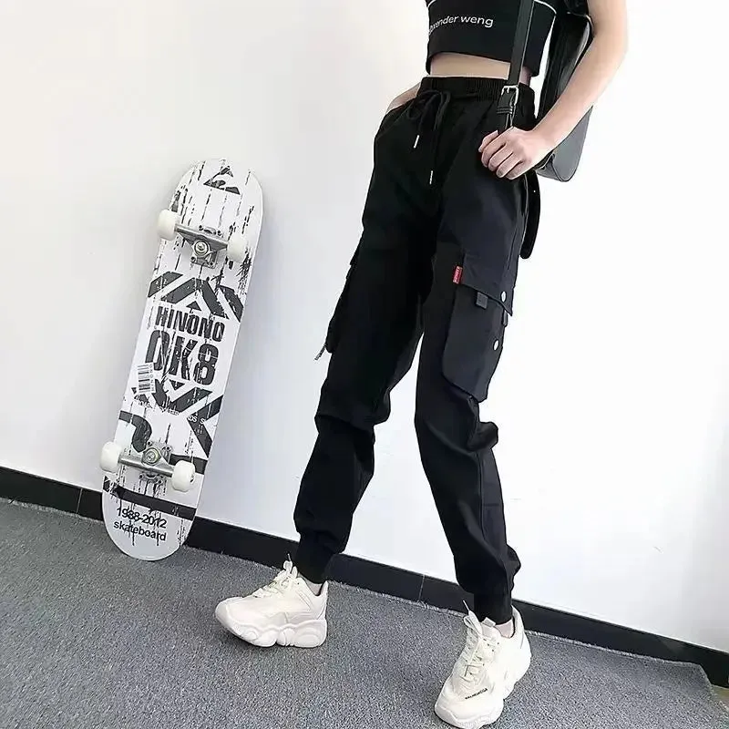 Valentina – Slimming Black Cargo Jogging Pants for Women