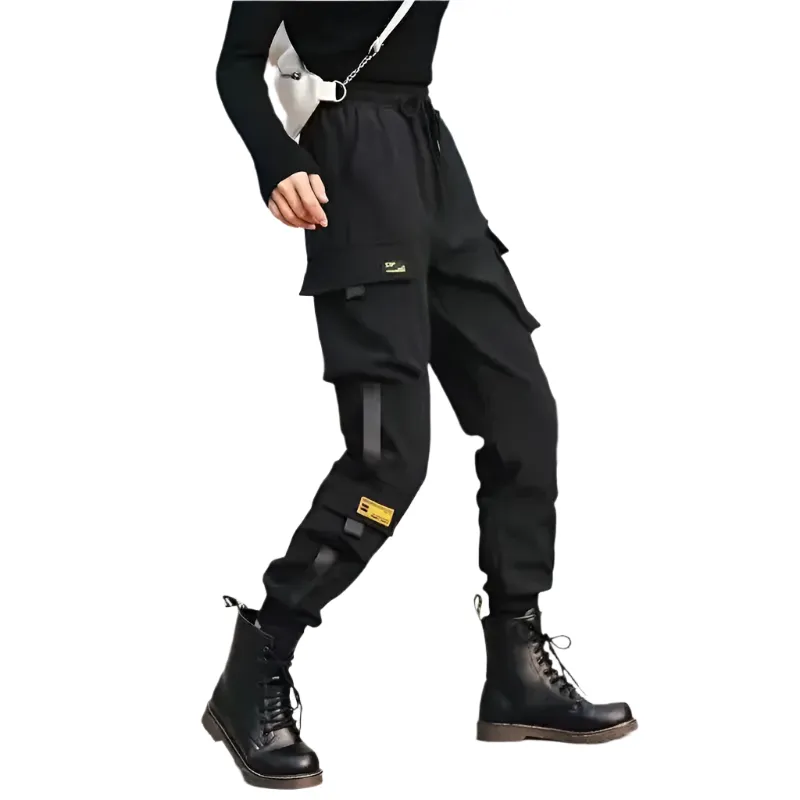 Valentina – Slimming Black Cargo Jogging Pants for Women
