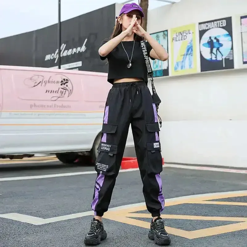 Valentina – Slimming Black Cargo Jogging Pants for Women