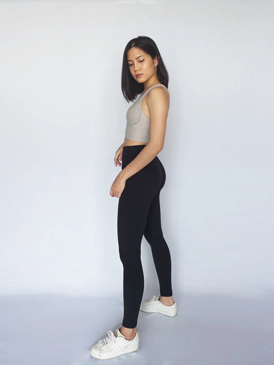 Vertical Crossback Sports Bra- NUDE