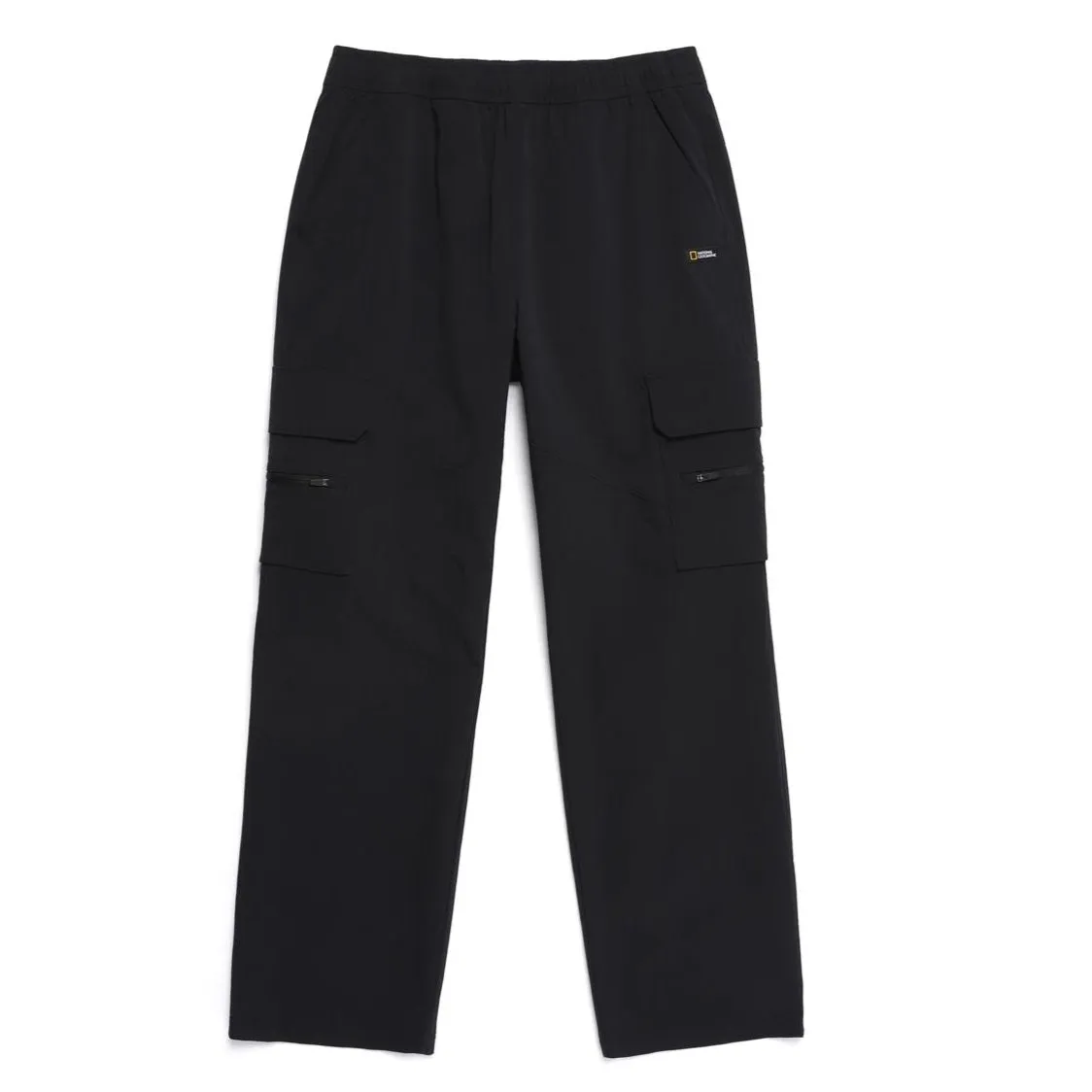 WOMEN ADELIE LIGHT WOVEN STRETCH STRAIGHT PANTS CARBON BLACK