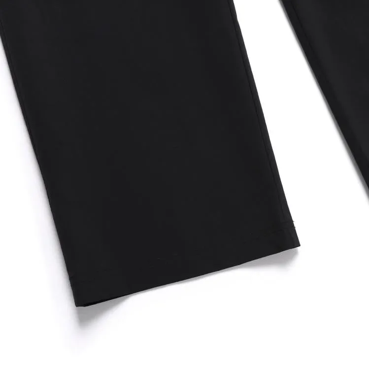 WOMEN ADELIE LIGHT WOVEN STRETCH STRAIGHT PANTS CARBON BLACK