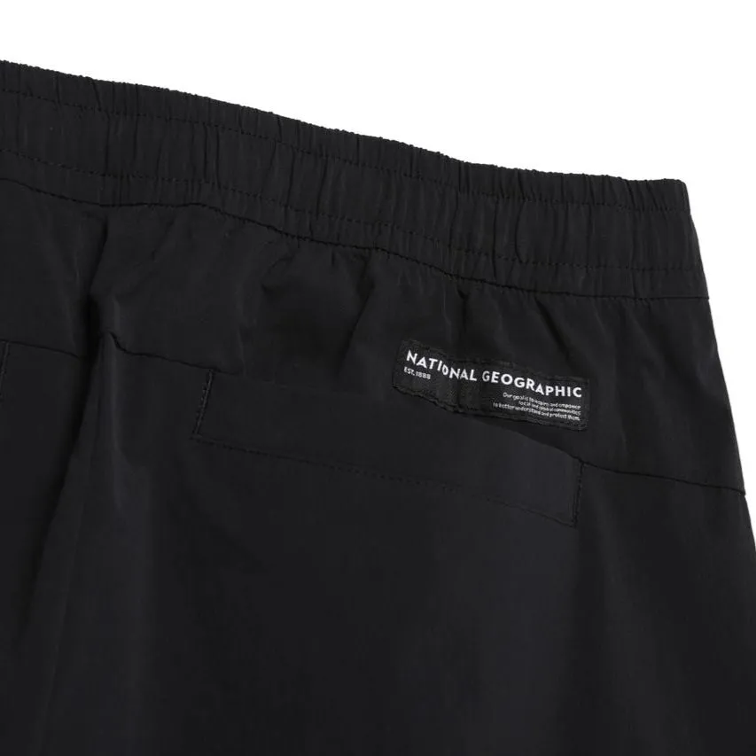 WOMEN ADELIE LIGHT WOVEN STRETCH STRAIGHT PANTS CARBON BLACK
