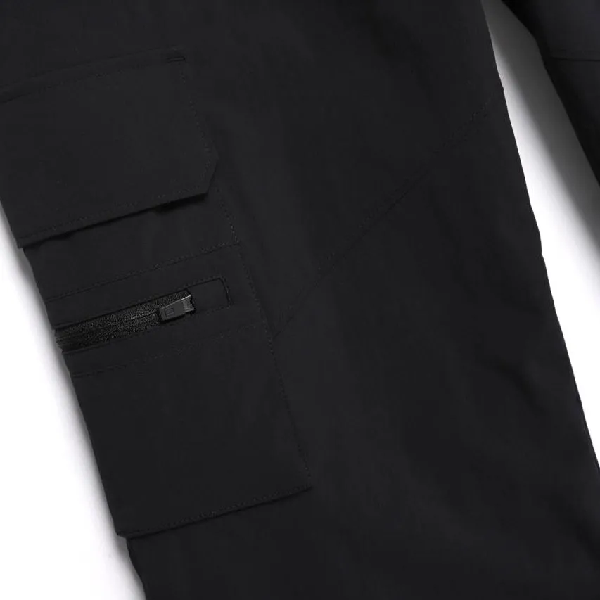 WOMEN ADELIE LIGHT WOVEN STRETCH STRAIGHT PANTS CARBON BLACK