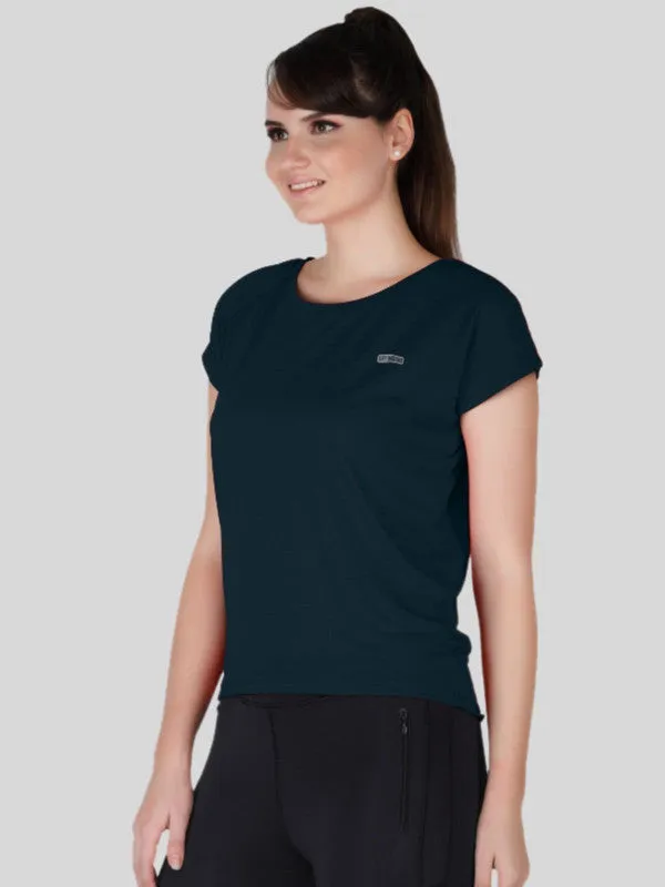 Women Aqu Blue Solid Tops & T-Shirts - ALL YOURS-AB
