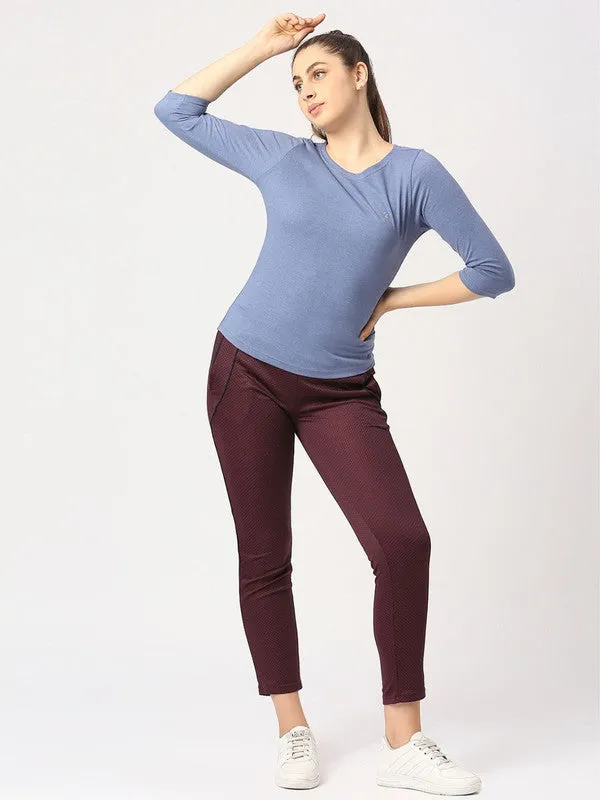 Women Denim Blue Solid T-Shirt - Duvet Tee-DB-ML