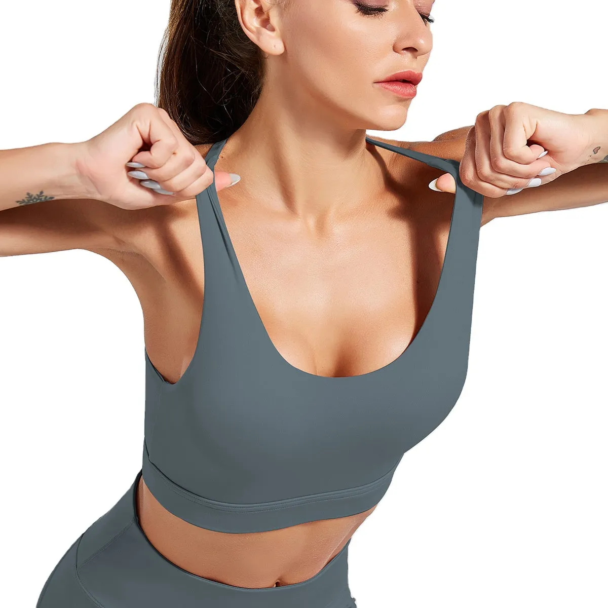 women yoga workout gym fitness beauty back sexy training vest new running sports BRA