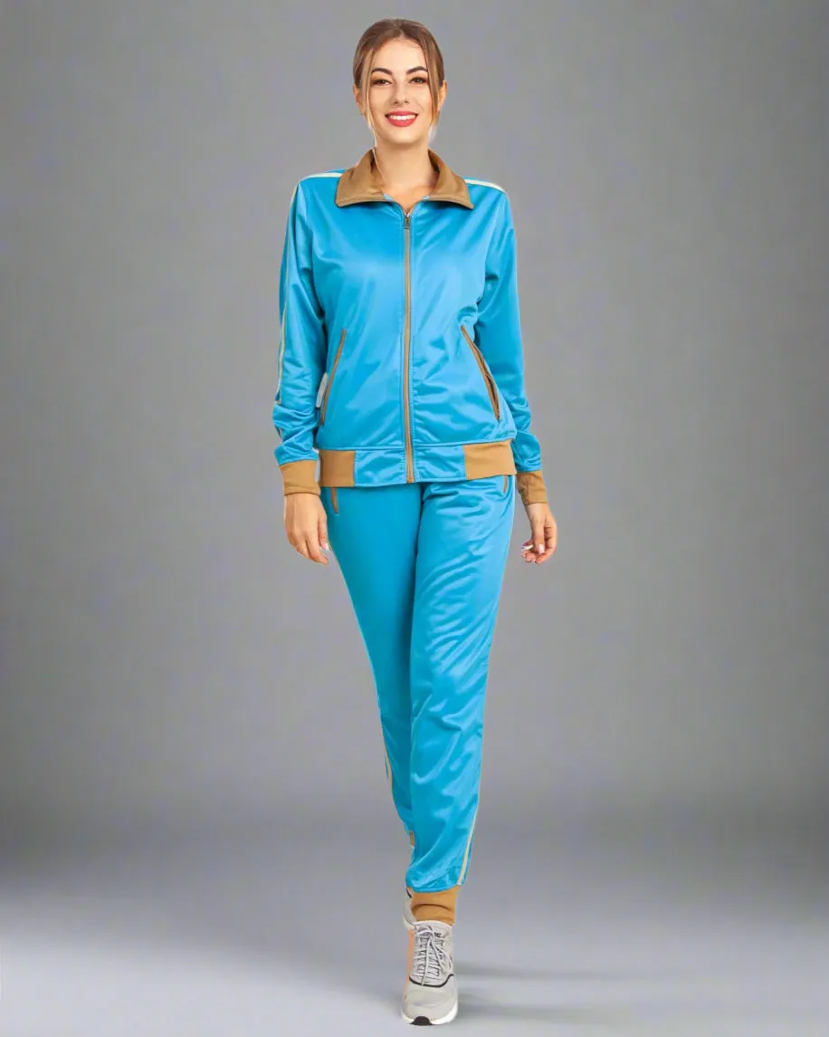 Women's 2-Piece Sunshine Jogger Tracksuit Track Jacket and Track Pants