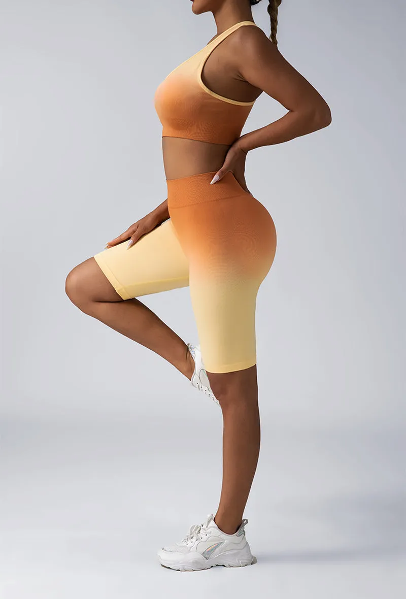 Women's 2-Piece Workout Sets - Seamless Crop Tank & High-Waist Shorts or Sport Bra & Yoga Leggings