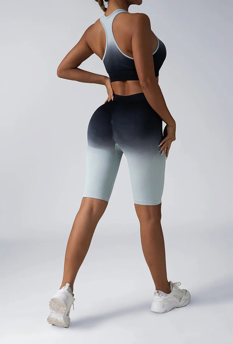Women's 2-Piece Workout Sets - Seamless Crop Tank & High-Waist Shorts or Sport Bra & Yoga Leggings