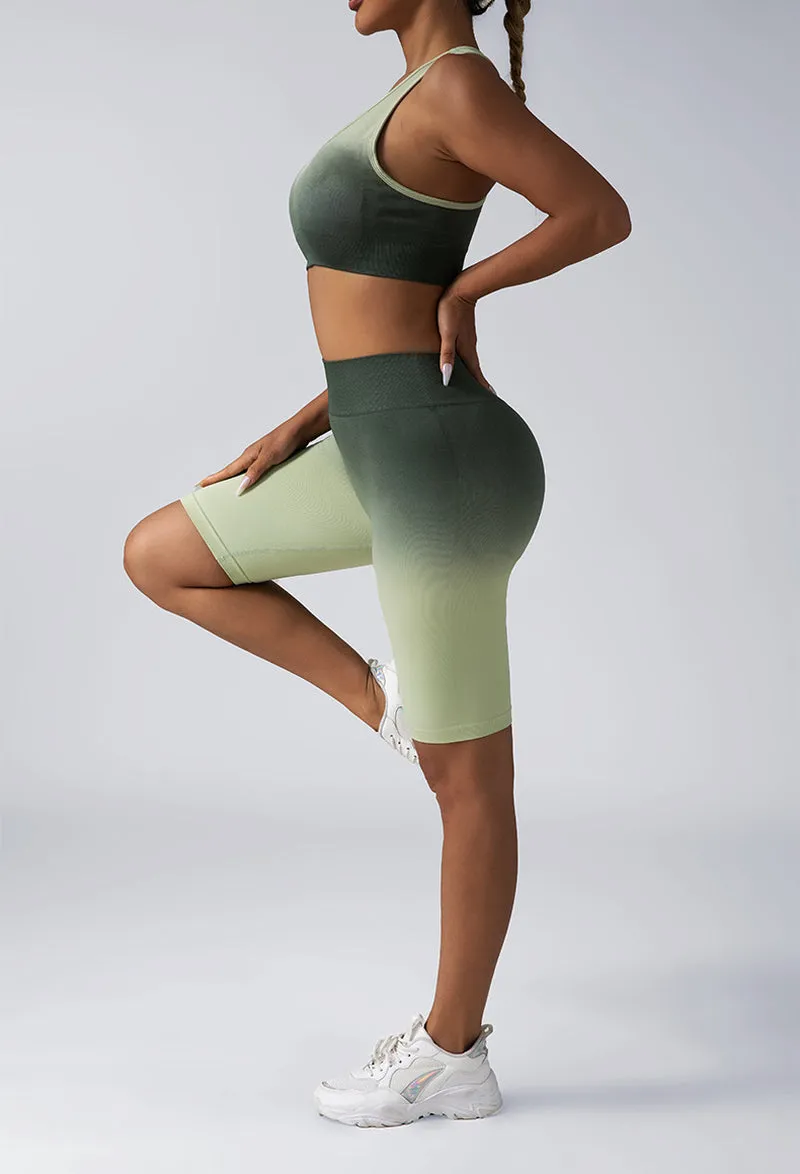 Women's 2-Piece Workout Sets - Seamless Crop Tank & High-Waist Shorts or Sport Bra & Yoga Leggings
