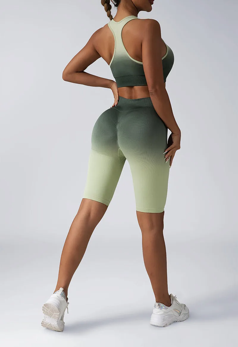Women's 2-Piece Workout Sets - Seamless Crop Tank & High-Waist Shorts or Sport Bra & Yoga Leggings