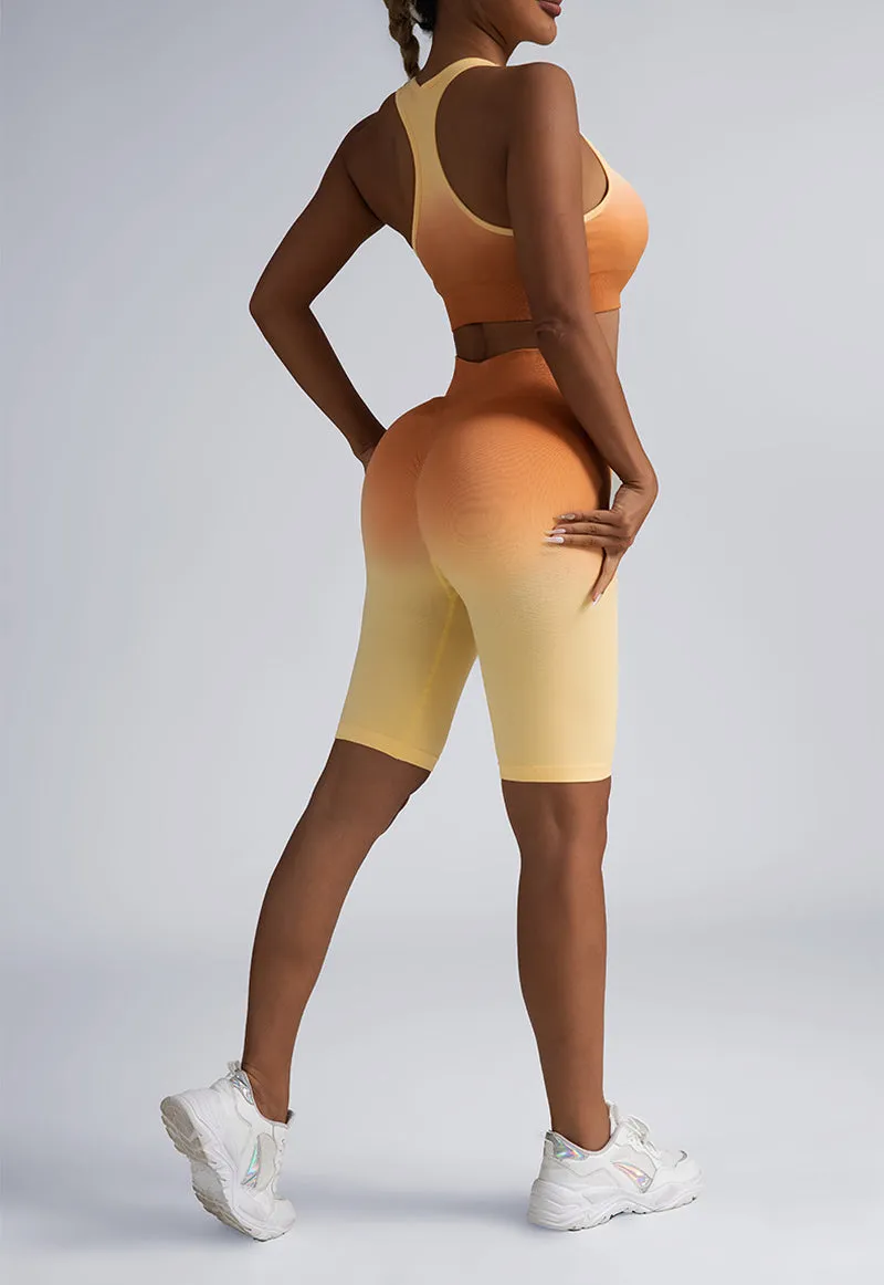 Women's 2-Piece Workout Sets - Seamless Crop Tank & High-Waist Shorts or Sport Bra & Yoga Leggings