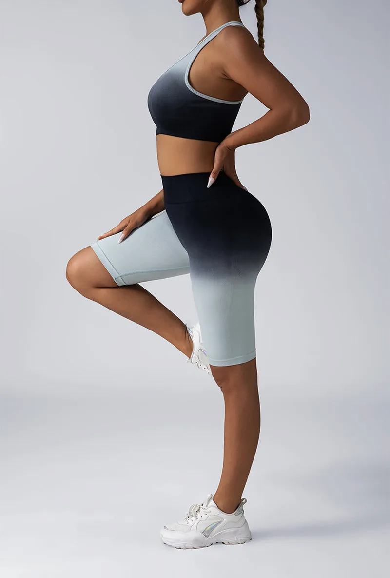 Women's 2-Piece Workout Sets - Seamless Crop Tank & High-Waist Shorts or Sport Bra & Yoga Leggings