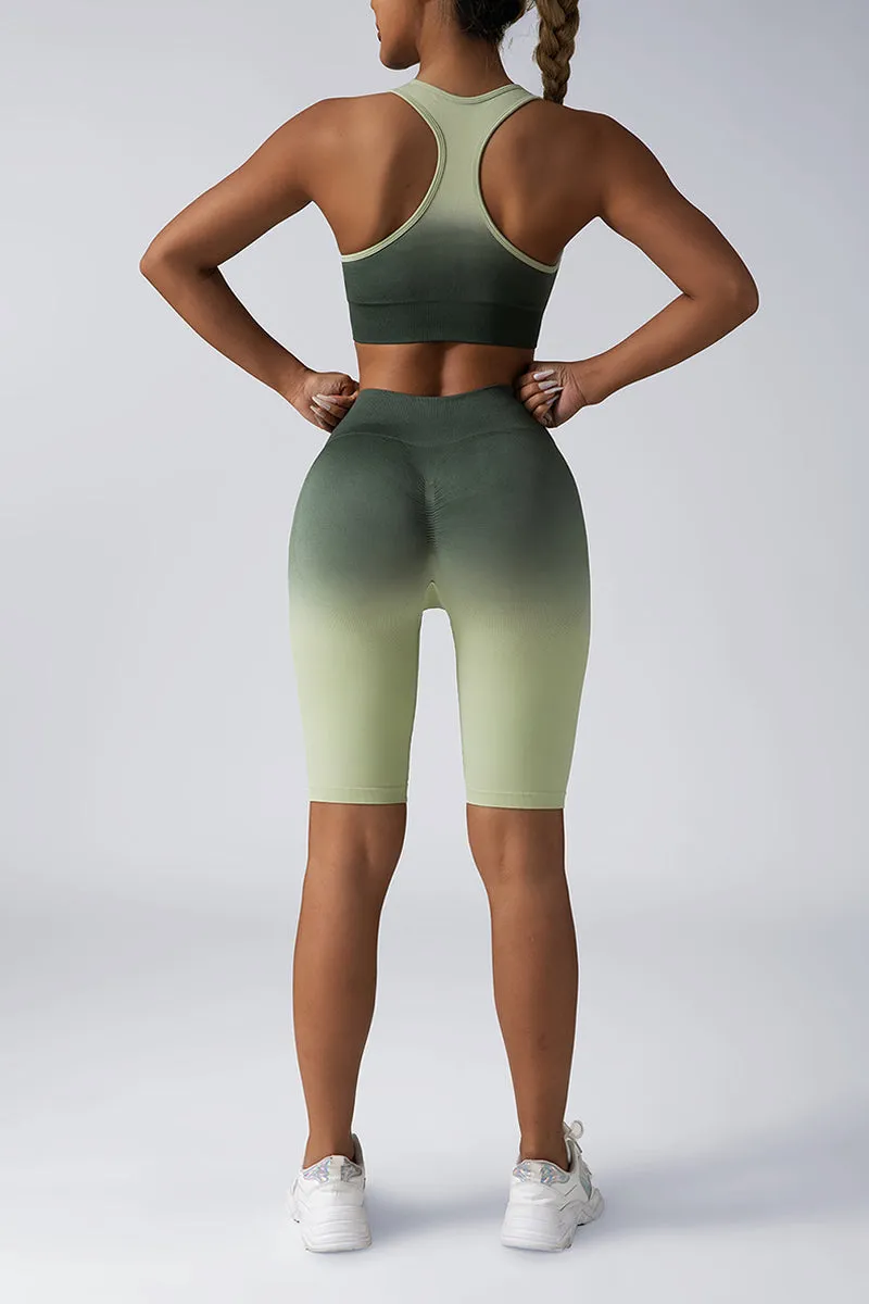 Women's 2-Piece Workout Sets - Seamless Crop Tank & High-Waist Shorts or Sport Bra & Yoga Leggings