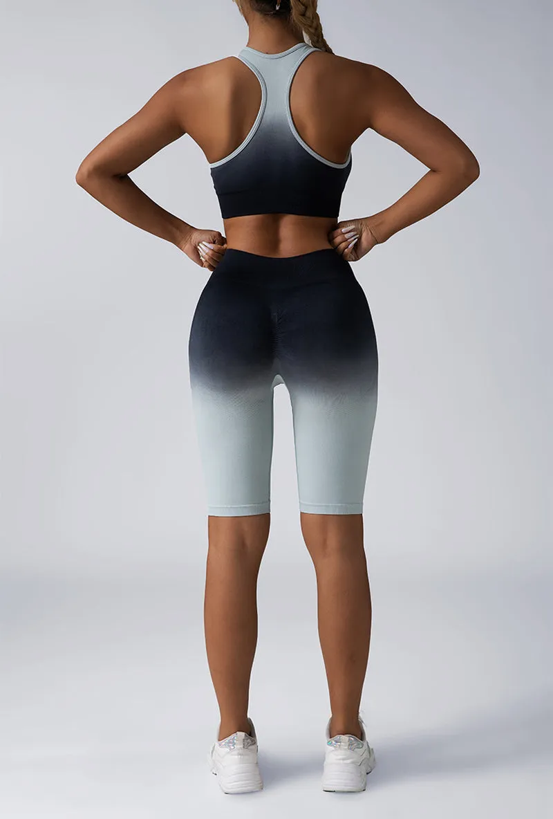 Women's 2-Piece Workout Sets - Seamless Crop Tank & High-Waist Shorts or Sport Bra & Yoga Leggings