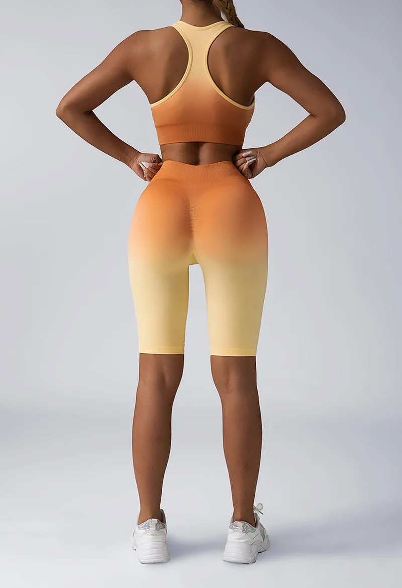 Women's 2-Piece Workout Sets - Seamless Crop Tank & High-Waist Shorts or Sport Bra & Yoga Leggings