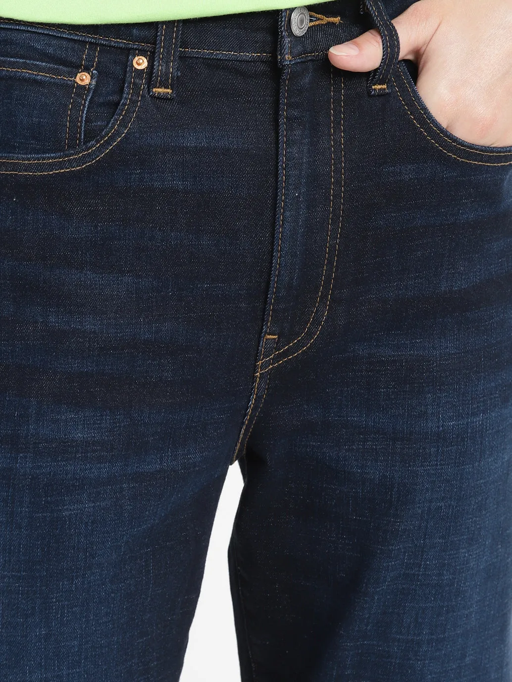 Women's Blue Straight Fit High Rise Jeans