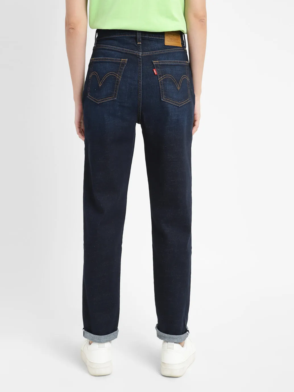 Women's Blue Straight Fit High Rise Jeans