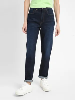 Women's Blue Straight Fit High Rise Jeans