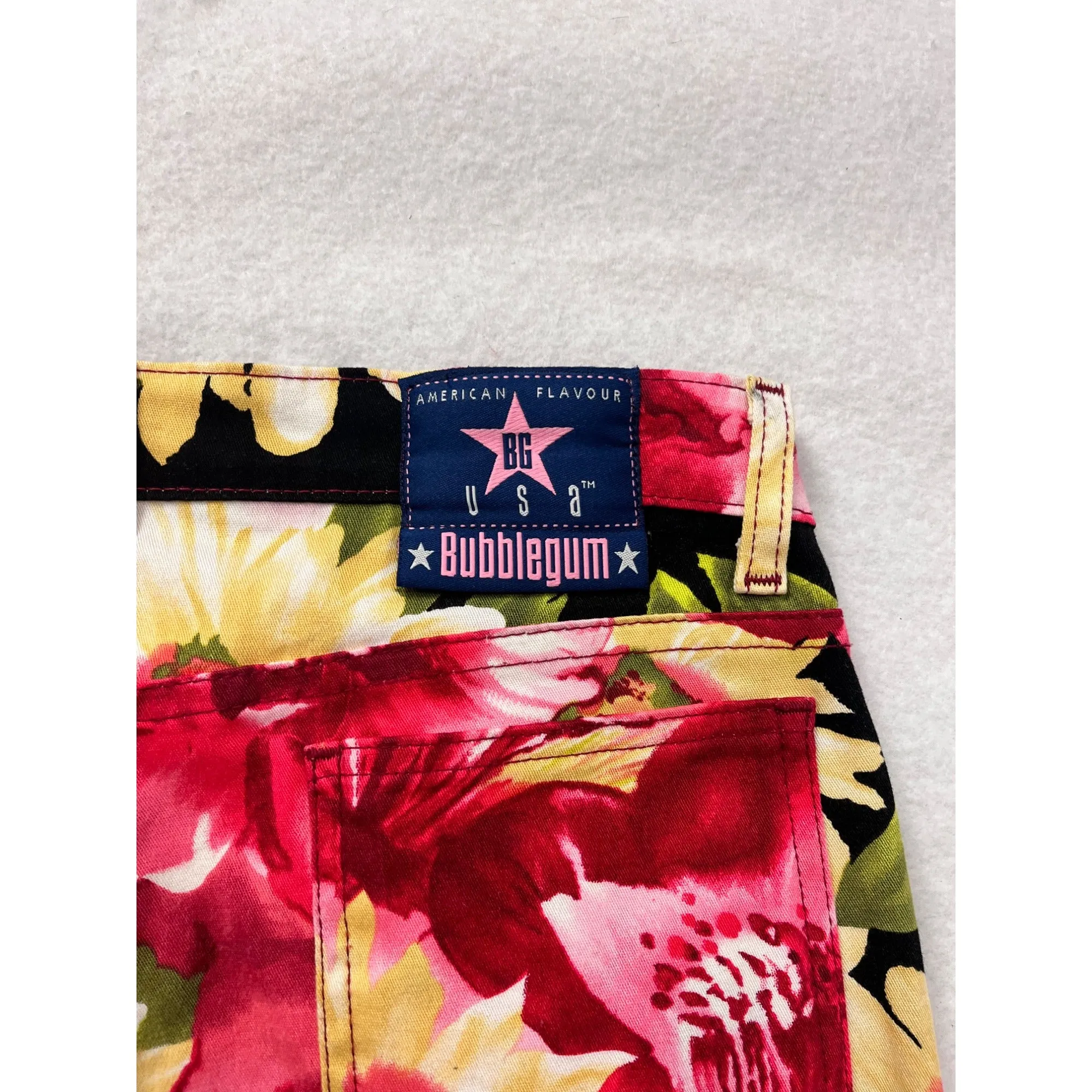 Womens Bubblegum Vibrant Floral Bootcut Pants Size 7/8 #6730