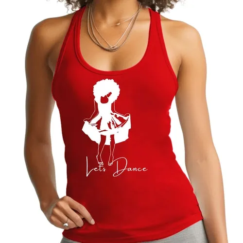 Womens Fitness Tank Top Graphic T-shirt Say it Soul - Lets Dance White