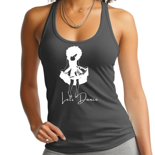 Womens Fitness Tank Top Graphic T-shirt Say it Soul - Lets Dance White
