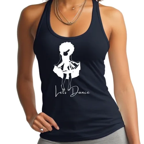 Womens Fitness Tank Top Graphic T-shirt Say it Soul - Lets Dance White