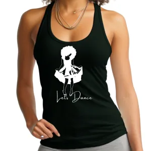 Womens Fitness Tank Top Graphic T-shirt Say it Soul - Lets Dance White