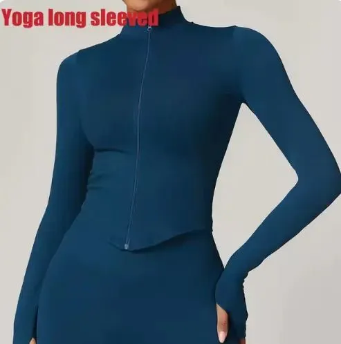 Women's Zippered Fitness Crop Top - Stylish & Functional