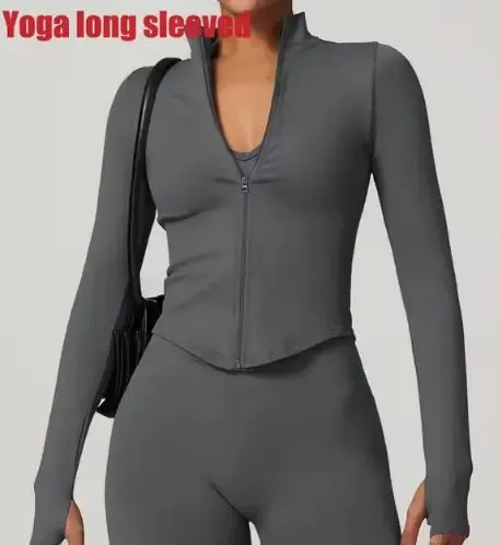 Women's Zippered Fitness Crop Top - Stylish & Functional