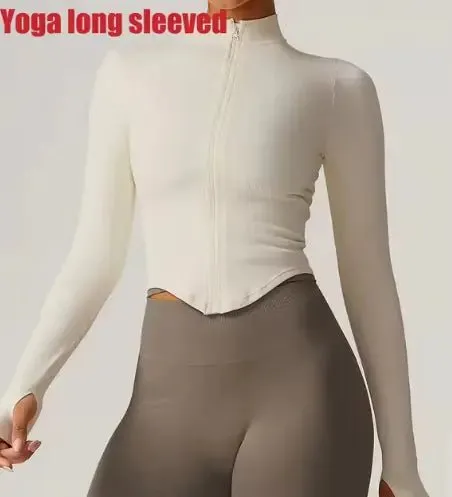 Women's Zippered Fitness Crop Top - Stylish & Functional